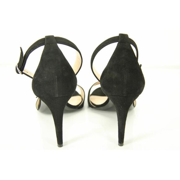 Prada Black Suede Ankle Strap Sandals Size 39.5 Heels New Buckle - Picture 8 of 11